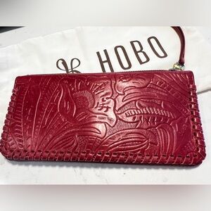 HOBO Crimson Embossed Bifold Leather Wallet